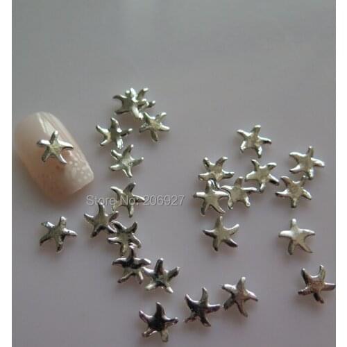 MD-770 10pcs Fancy Silver Starfish Metal Charms Metal Deco Charms Nail Art