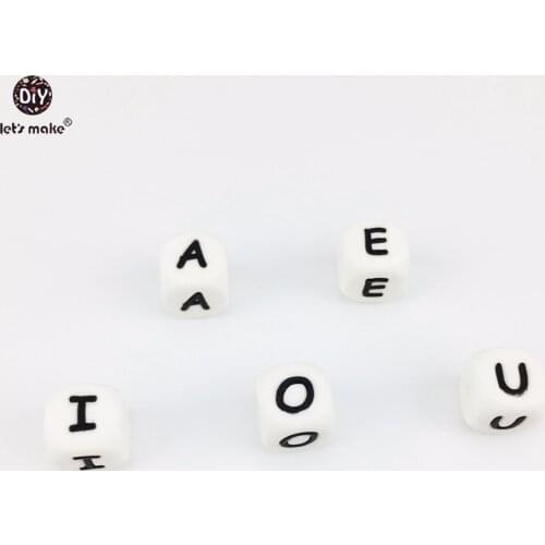 Lets Make Silicone Letter Beads 10pcs Diy Baby Name Personalized Teething Necklace Food Grade Silicone Teether BPA Free Teether