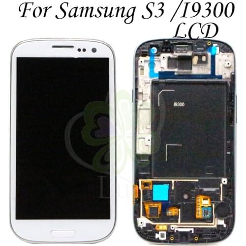 100% AMOLED LCD for Samsung Galaxy S3 Neo i9300i i9301 i9301i lcd Display Touch Screen Digitizer Replacement with Frame