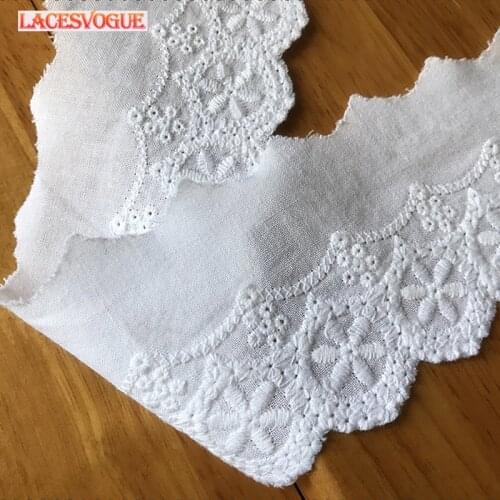14yards 6cm Cotton embroidery Lace ribbon Handmade DIY material Garment needlework sewing accessories Clothing edge fabric 760