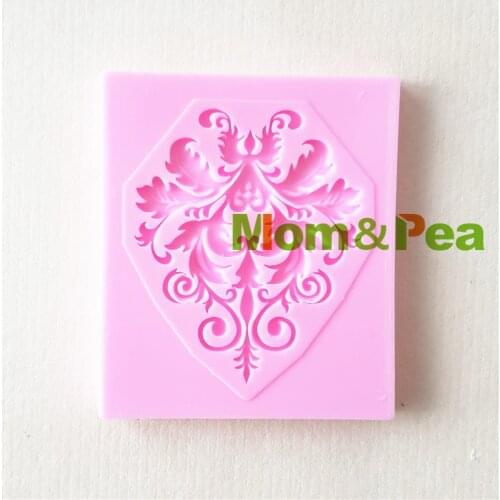 Mom&Pea 1431 Free Shipping Froral Deco Mold Cake Decoration Fondant Cake 3D Mold Soap Mold Food Grade
