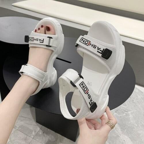 2020 New Summer Sandals Women Shoes Woman Sandals Female Hook & Loop Casual Shoes Flat Platform Thick High Heels Beach Sandals