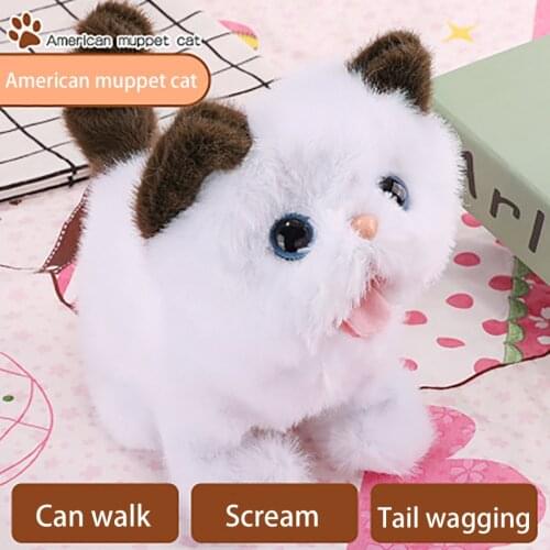 2021 1PCS Electronic Pet Electric Simulation Childrens Toy Will Bark And Walk Cat Funny Moving Appease Baby Toys For Children