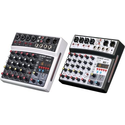 2021 New Wireless 6 Channel Audio Mixer Portable Mixing Console USB Interface Sound Card With 16 DSP Echo 48V Phantom Power