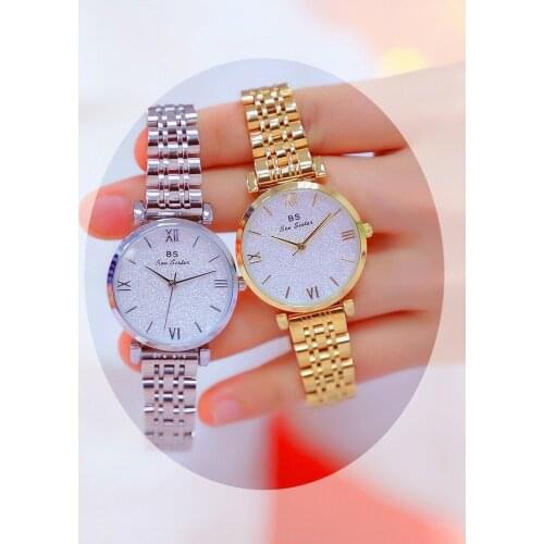 BS Hot Sale Luxury Women Fashion Watches Reloj Mujer Crystal Female Wristwatch Relogio Feminino Rose Gold Fashion Dress Watches