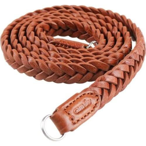 CAM-IN Hand Knitting Italian Vegetable-Tanned Cowhide Camera Strap (Brown)
