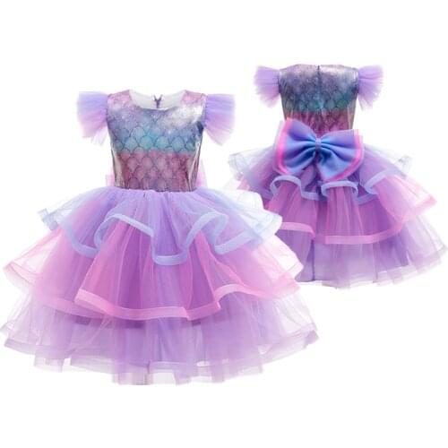 Good Quality Baby Girls Dress Mesh Casual Big Bow Decoration Party Princess Dress Birthday Present Christmas Costume Kid Dresses
