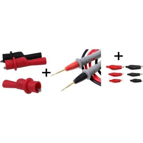 SZBFT Meter Alligator Crocodile Clip clamp test lead probe plus 1000V 20A Needle Point Multi Meter multimeter lead for fluke