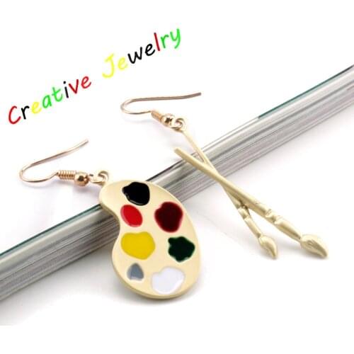 Creative Earrings for Women Girls Painting Color palette Drop Earring Jewelry Gift