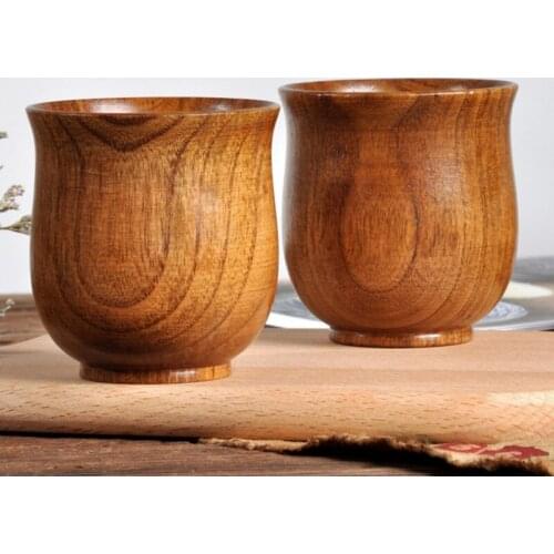 Japan Style Solid Wood Cup Water Beer Cup Tea/Milk/Breakfast Coffee Teacup Wooden Drinking Utensils Vintage Simple Tableware