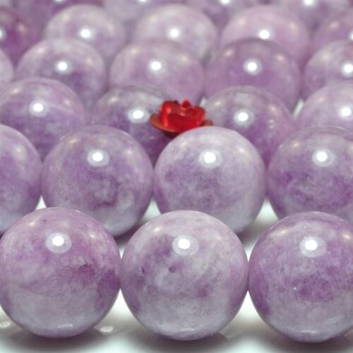 Malaysia Jade Lilac Purple Smooth Round Loose Beads Wholesale Gemstone Semi Precious Stone Bracelet Necklace Diy Jewelry Making