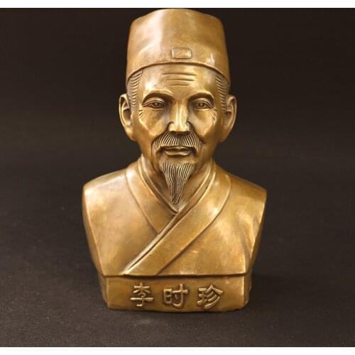 Copper Craft copper lishizhen like famous doctor Lishizhen Bust medicine shop Clinic crafts Bronze Decoration