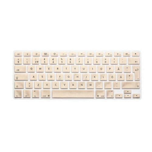 Metallic Gold Swedish Silicone EU/UK Keyboard Cover Skin Protector Sticker film for Apple MacBook air Pro Retina 13 15 17