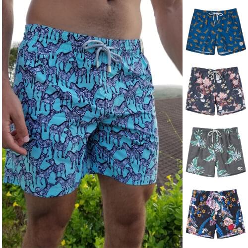 SURFCUZ Mens Fashion Beach Board Shorts with Pockets Summer Volley Shorts Swim Trunks for Men Quick Dry Swimwear Sports Suits