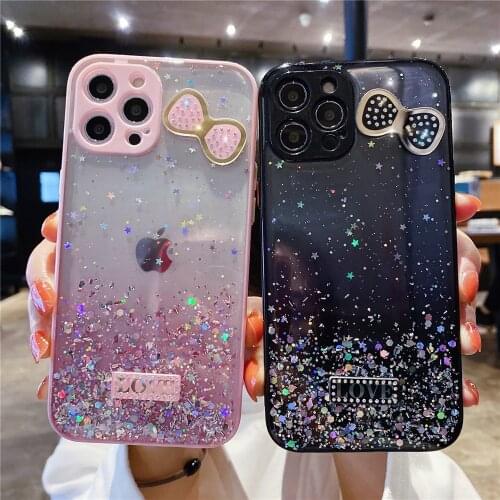 Star Glitter Phone Case For Samsung S20 FE S21 A51 A71 A21S A31 A50 Note 20 Candy Color Case For S21 Plus A52 A72 A12 A32 A42 5G