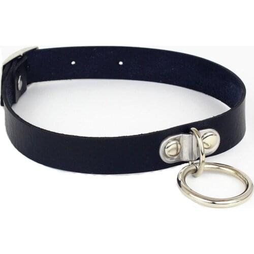 Fashion Sexy Punk Round Gothic PU Leather Choker Necklace Charm Round Collar Necklaces Pendant Women hip hop jewelry