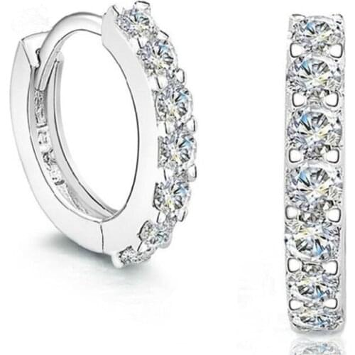 Simple Single Row Flash Zircon Ear Hook Hoop Earrings For Women Trend Creative Party Gifts Jewelry SAE468