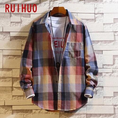 RUIHUO Men's Cotton Shirts