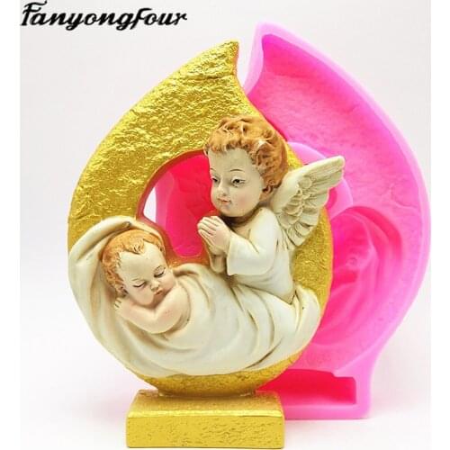 Angel Silicone Mould Fondant Cake Mould Resin Gypsum Chocolate Candle Candy Mould Free Shipping