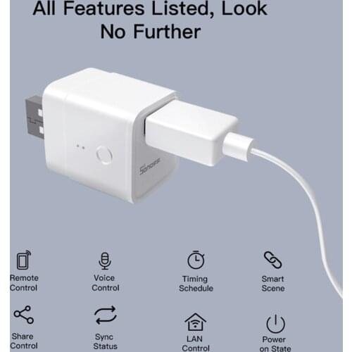SONOFF Micro USB Smart Adapter Wireless App Remote Control Voice Assistant Timing Schedule WiFi DIY Smart Switches Smart Home