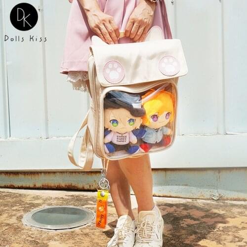 Ita Bag Cat Style Backpacks Paws Kawaii Harajuku Schoolbags Backpack for Teenager Girls Transparent Backpack Clear Itabag