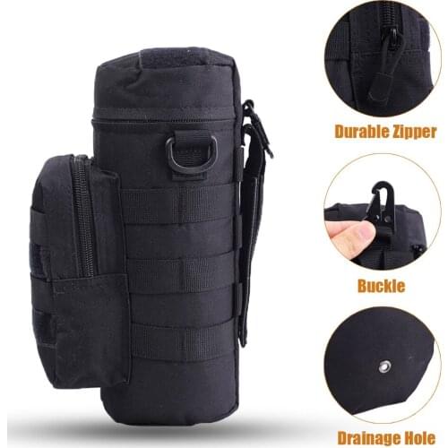 Tactical Water Pouch Molle Water Bottle Pouch Military Gear Kettle Waist Shoulder Bag Nylon Waterproof Travel Climbing Sports