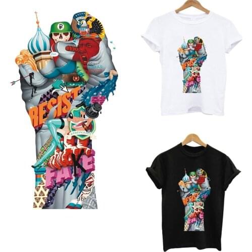 Heat transfer stickers hand stripes application of one heat-sensitive patches iron on transfers for clothing anime patch tops