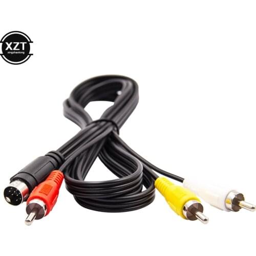 Universal Retro-bit AV 3RCA Audio Video Cable For Sega Genesis 2 3 Connection Cord 9 pin Nickel Plated Plug Game Cable