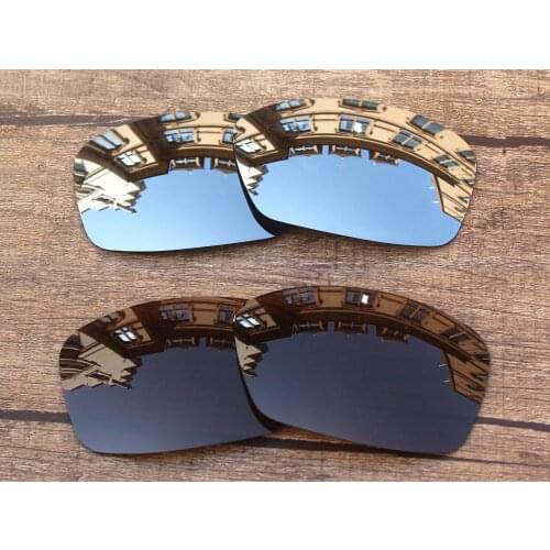 Vonxyz 2 Pairs Chrome Mirror & Bronze Brown Polarized Replacement Lenses for-Oakley Hijinx Frame