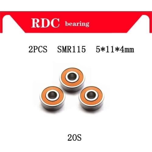 High quality 2PCS ABEC-7 SMR115 COOL RED SEALS 5x11x4mm 2OS CB Stainless Steel Hybrid Ceramic Fishing Reel Bearings NEW