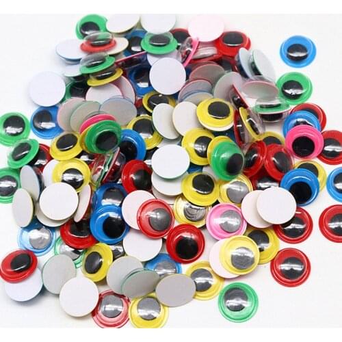 6/8/10/12mm Colorful Black Wiggly Wobbly Googly Doll Eyes Stickers for Cup Doll Plush Car DIY Painting Accessories Supplies