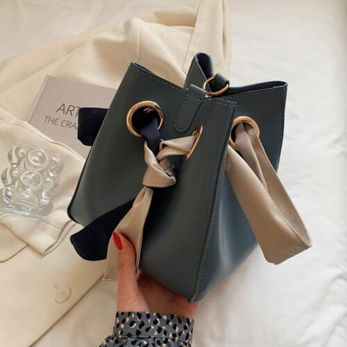 Woman Trend Fashion Shoulder Bags Ribbon Pure Color Messenger Bag Female Simple Luxury Top Handbag Quality All-match Tote Bags