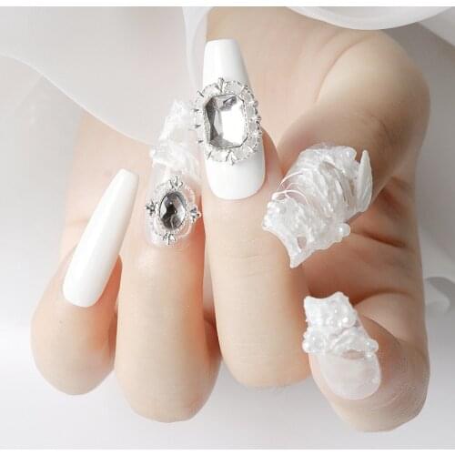 10Pcs Flatback Nail Art Fashion Charms Multishapes Nail Diamonds Jewelry For Nail Art UV Gel Accessories Manicure Alloy Gems