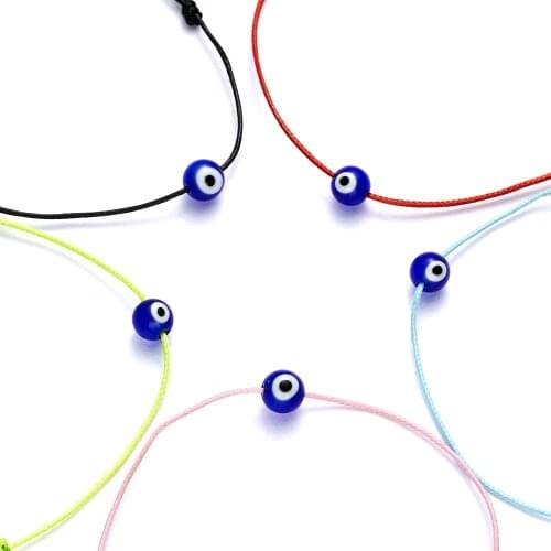 20pcs Blue Eye Evil Eye Wax line Woven Adjustable Paper Card Bracelet Protection Health Luck Happiness Bracelets C-73