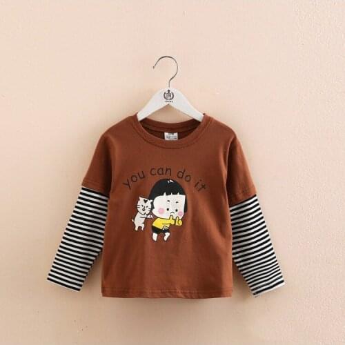 2020 Patchwork Girls T-Shirt Long-sleeve Baby Kids O-neck Bottoming Shirt for Children Clothes New Spring Girl Tops