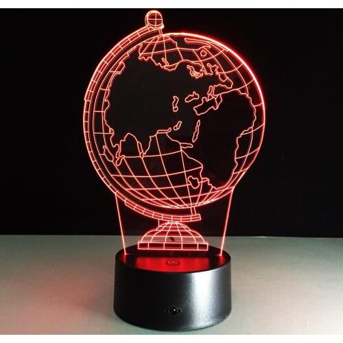3D Earth Globe LED 7 Color Change Flash Light Table Bedside Baby Sleep Night Lamp Novelty Child Kid Holiday Gift Classroom Decor