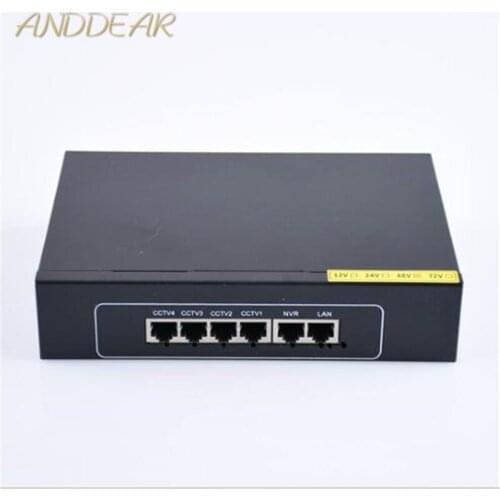 48V 4 port PoE Switch 10/100 Mbps Smart Switch met 2*10/100 mbps UP Link poort 250 meter Belde Ingebouwde Voeding