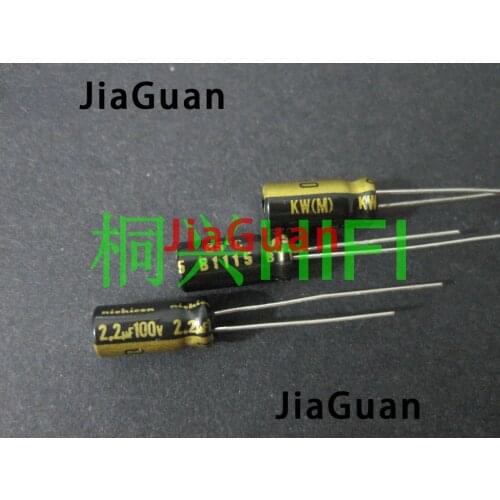 50pcs NICHICON KW 100V2.2UF 5X11MM audio electrolytic capacitor 2.2uF/100v kw 85 degrees FW upgrade version 100v 2.2uf