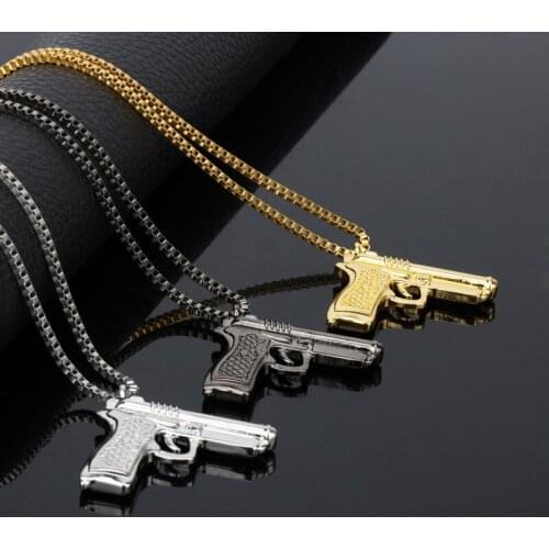 Hip Hop Pistol Necklace цепь на шею Accessories For Women Women Jewelry Mens Chain Gun Chains And Necklaces Vintage Goth Grunge