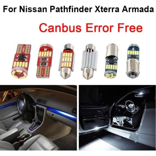White Car Bulbs LED Interior Reading Light Kit For 2000 2001-2018 2019 Nissan Pathfinder Xterra Armada Map Dome Lamp
