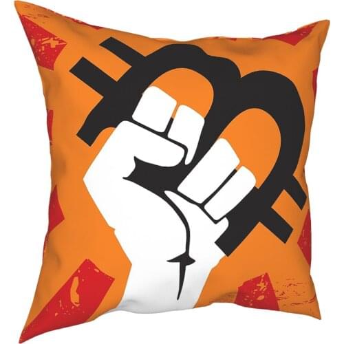 Bitcoin Revolution Throw Pillow Cover Cushions for Sofa Crypto Cryptocurrency Ethereum Btc Blockchain Pillowcover Home Decor
