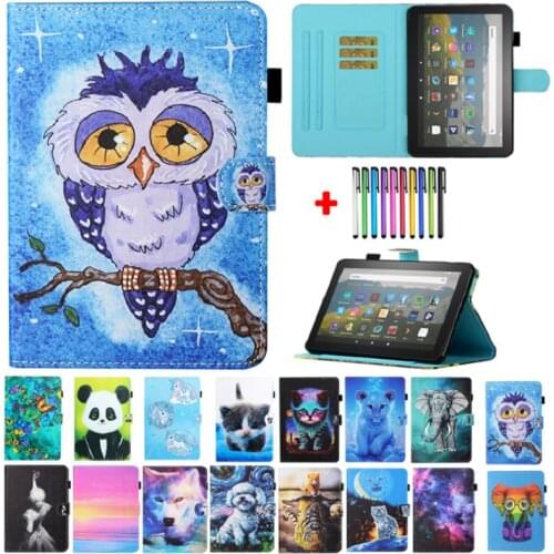 PU Leather Funda For Amazon Fire HD 10 Plus Case 2021 11th Generation Tablet Kids Shell For Kindle Fire HD 10 Cover HD10 2021