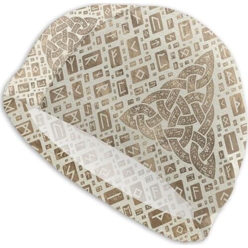 Mens Viking Runes Swimming Caps Triquetra And Futhark Runic Alphabet Bath Caps Swimwear For Swimming Pool