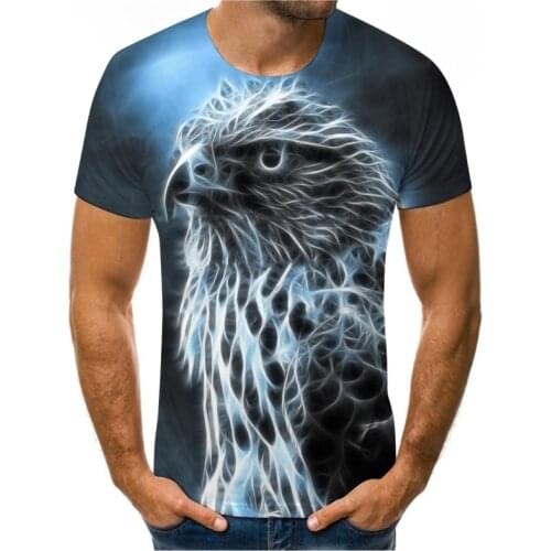 Summer fashion animal eagle mens t-shirt fashion casual bear shark funny t shirts O-neck t shirt homme short sleeve oversized