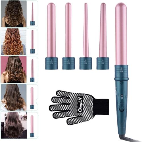 CkeyiN Ceramic Multifunction Interchangeable Hair Curlers Rollers Machine Hair Wave Wand Electric Curling Iron For Women Styling