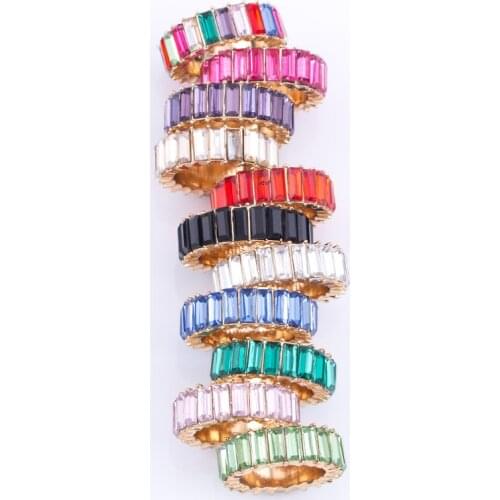 Sehuoran Wedding Crystal Rings for Women Bohemian Shiny Engagement Gifts Cute Anniversary Party Promise Boho Rings New Unique