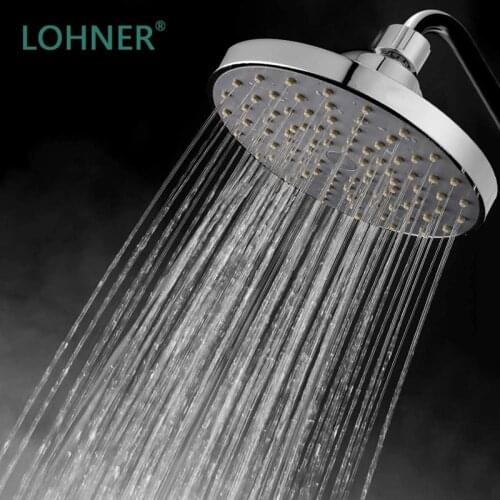 Lonher High Pressure Rain Shower Head Rainfall Shower Head High Pressure 6 Inch Chrome Fixed Showerhead Anti-Leak Anti-Clog