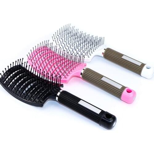 Big Hair Scalp Massage Comb Hairbrush Bristle Nylon Women Wet Curly Detangle Hair Brush for Salon Hairdressing Styling Tool