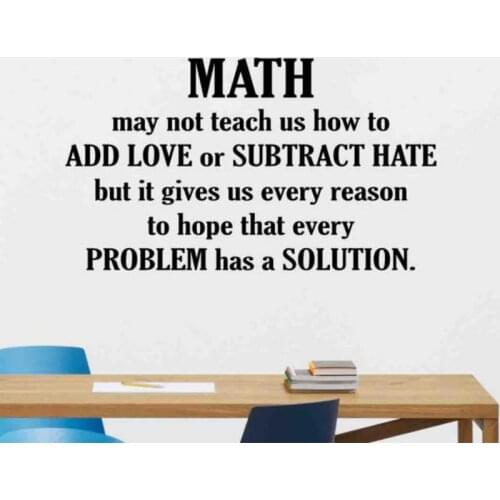 Math Wall Decal Quote Mathematics Sign Classroom Vinyl Sticker Education Science Gift Math Wall Art Motivational Poster SK64