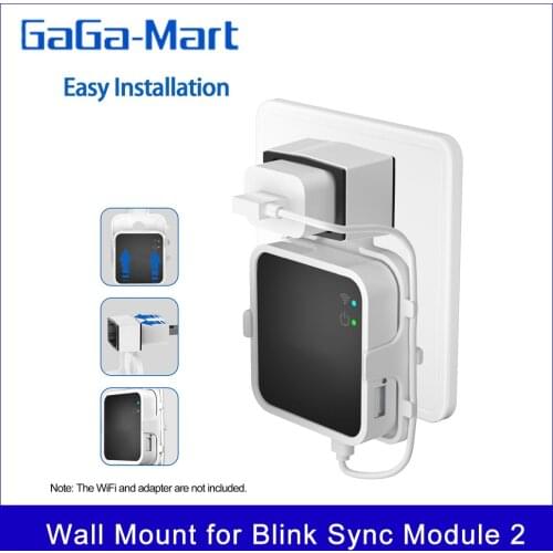 Outlet Wall Mount for Blink Sync Module 2 Mount Bracket Holder for Blink Outdoor Camera No Messy Wires with Short Charging Cable